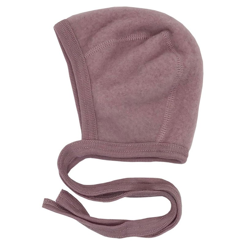 Ecoable Newborn Baby Bonnet: Infant Ear Protection Hat Pilot Cap, 0-6 months, Organic Merino Wool Fleece (Rose Melange, EU 62/68 | 3-6 months) - Image 1