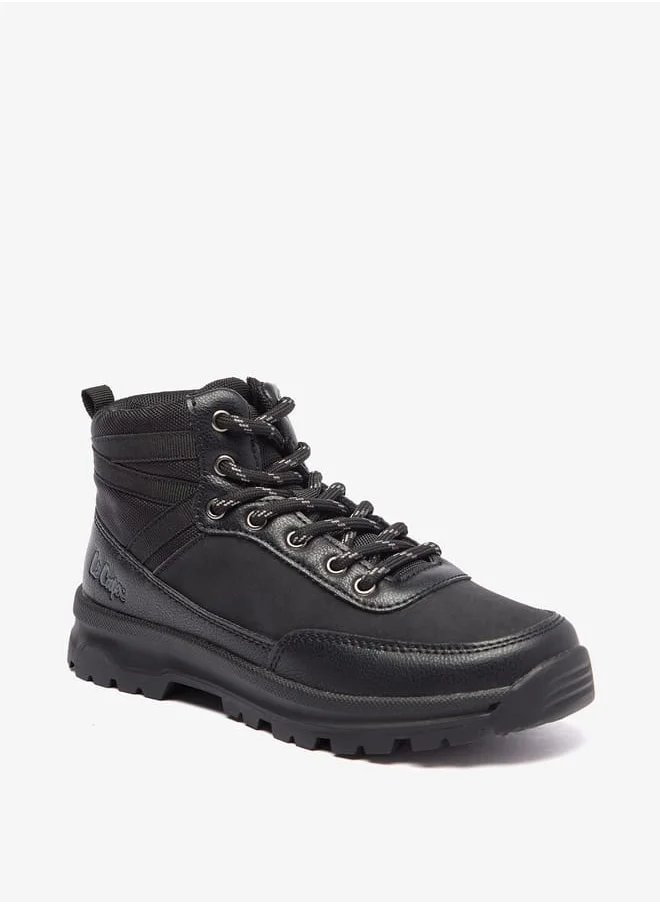 لي كوبر Boys' Solid Low Ankle Boots with Zip Closure