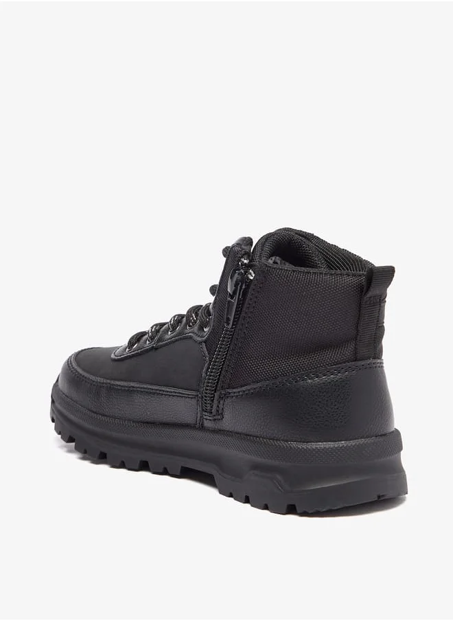 لي كوبر Boys' Solid Low Ankle Boots with Zip Closure