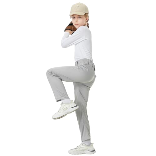 QBK 2T 3T 4T 5T to 17 Years Toddler Boys Baseball Pants Girls Softball Pants Kids Tee Ball Pants Grey (3T, Grey) - Image 1