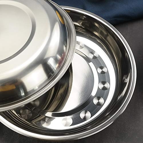 Teyyvn 4-Pack Stainless Steel Dinner Plates, Round Camping Plates, 9.2-Inch - Image 5