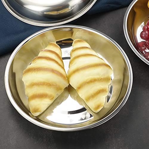 Teyyvn 4-Pack Stainless Steel Dinner Plates, Round Camping Plates, 9.2-Inch - Image 3