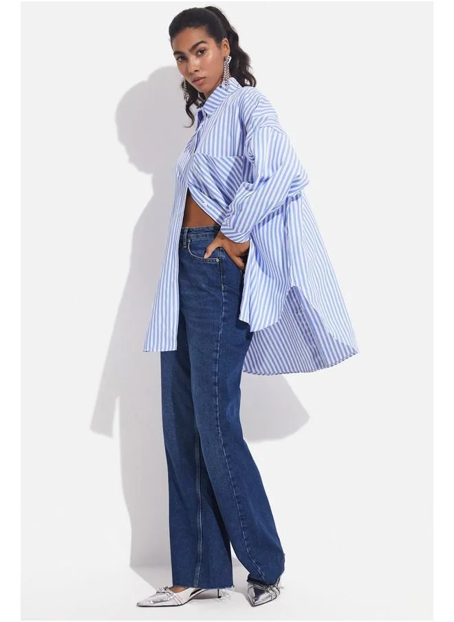 JUNE June Striped Shirt Blue