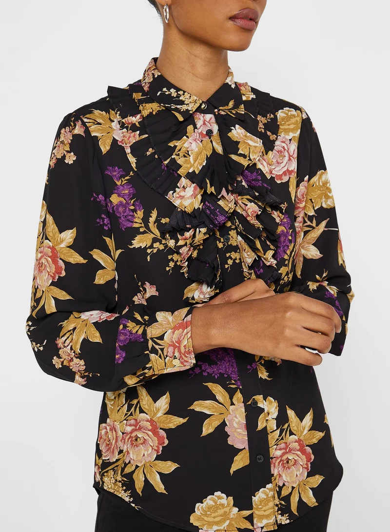 Lauren Ralph Lauren Ruffle Balloon Sleeve Shirt