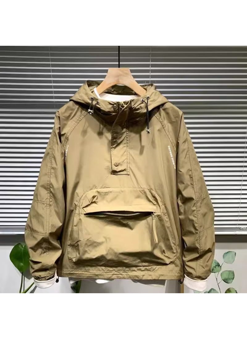 Generic Mens Casual Hooded Jacket Spring Loose Fit Coat Black  - Image 5
