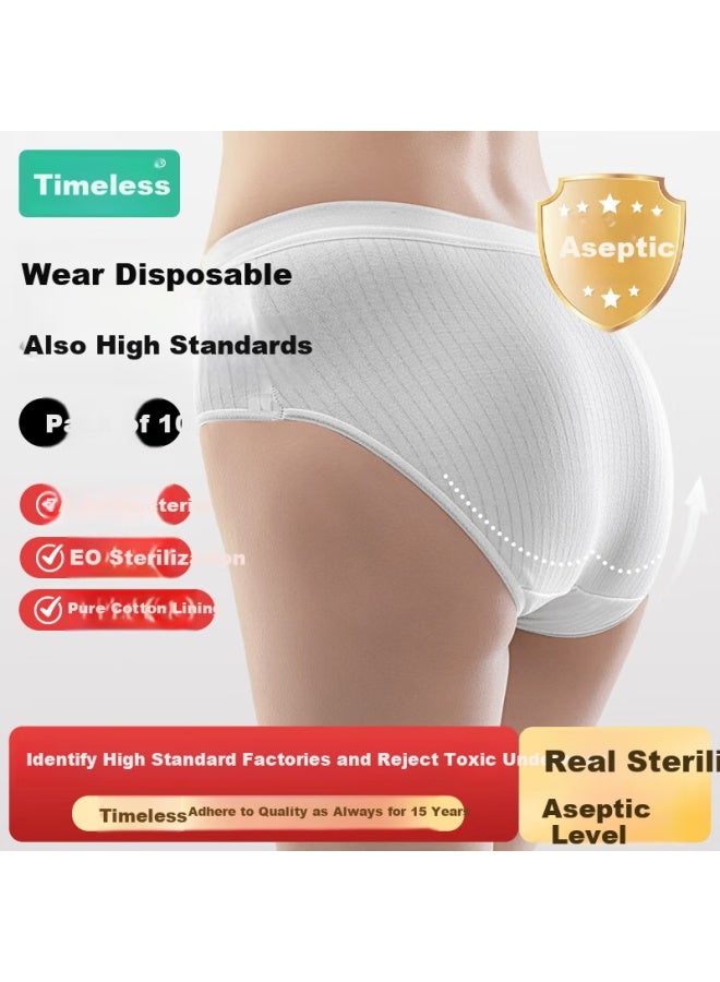 Sometimes Disposable Milk Silk Sterile Unwashed Maternity Postpartum Travel Daily Throwaway Shorts 10 Pack 2XL - Image 1