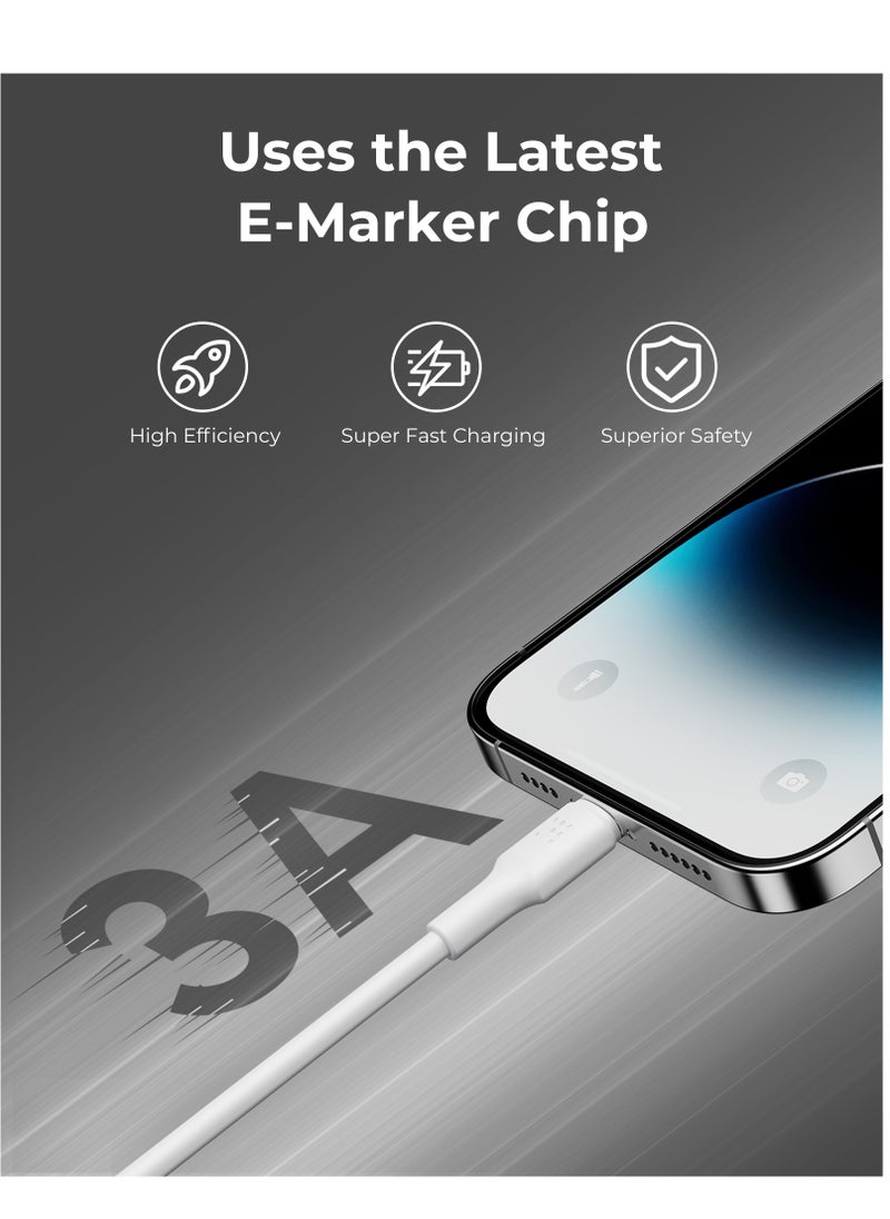 VOLTME iPhone Charger Cable (2m), Voltme USB-C to Lightning Cable for Fast Charging, 30W PD Power Delivery, High-Speed ​​Data Transfer, Durable and Tangle-Free, Compatible with iPhone 14/14 Pro/14 Plus/14 Pro Max, iPhone 13/13 Pro/13 Pro Max/13 Mini, iPhone 12/12 Pro/11/XS/XR/8/8 Plus, iPad Pro, iPad Air, AirPods - White  - Image 2