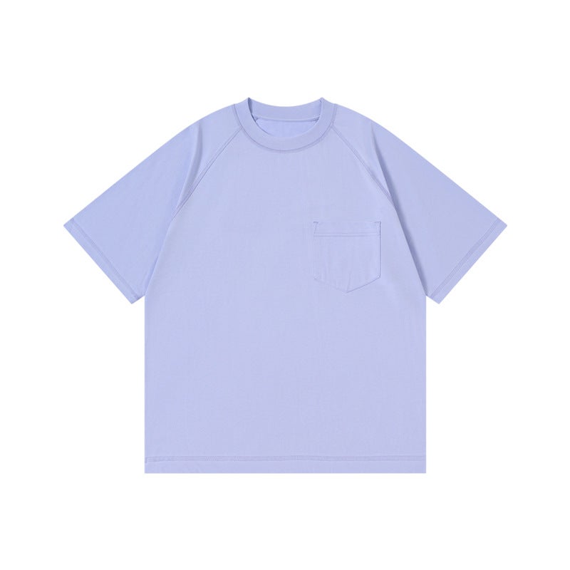 Ice cotton 230g black technology cool short sleeve T-shirt mens and womens summer tide brand mens breathable stretch solid color T-shirt 68C-Lotus Purple 