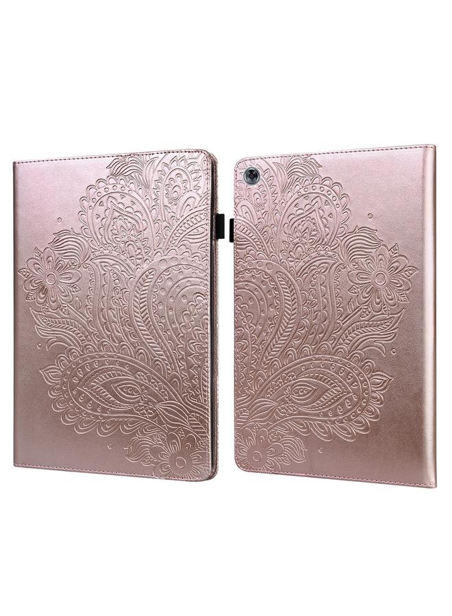 Zaboon Case For Huawei MediaPad M5 lite 10.1 Peacock Embossed Pattern TPU + PU Horizontal Flip Leather Case with Holder & Card Slots & Wallet & Sleep / Wake-up Function  - Image 1