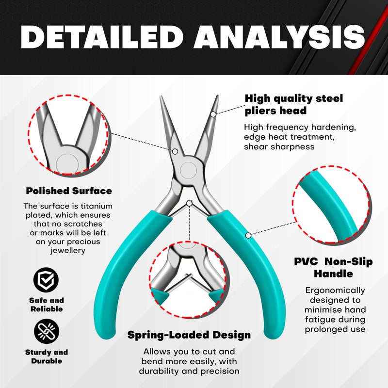 ct C&T 11-Piece Jewelry Plier Sets,Jewelry Making Tools Kit, Micro Jewelry Pliers Set, Stainless Steel Tweezers with Storage Pouch, Pliers set for Jewelry Making Supplies - Image 3