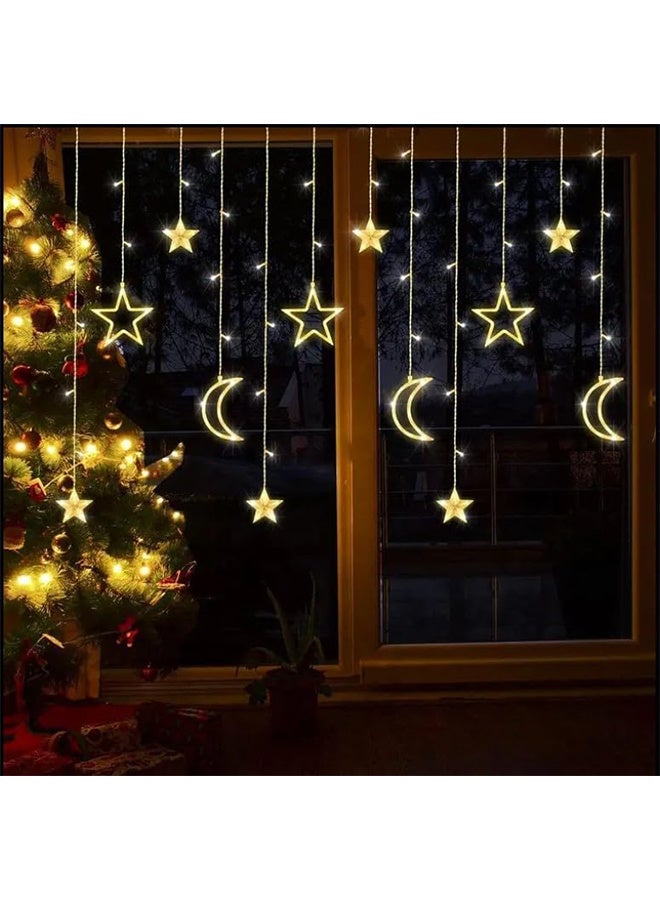 RATSAW Led String Lights Stars Shaped and Moon Curtain Decorative Lights Holiday Decoration Gift - Image 2