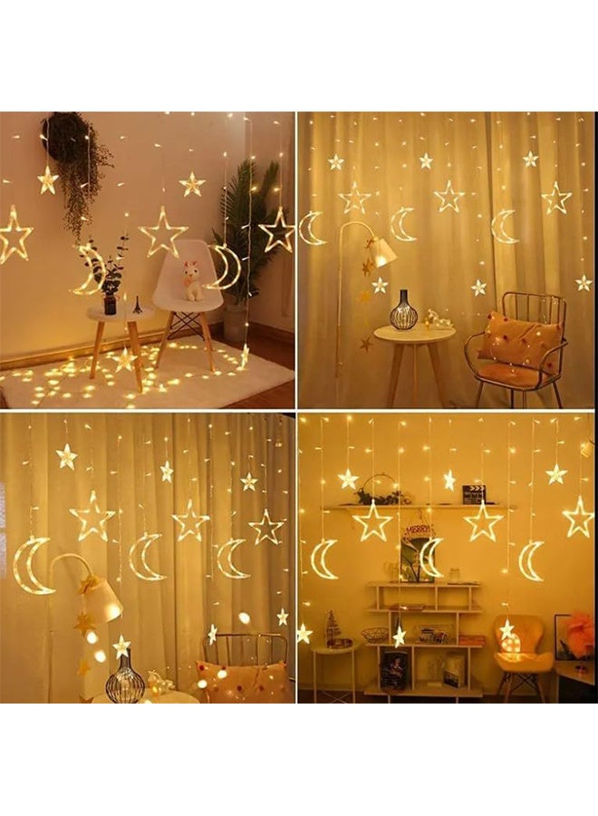 RATSAW Led String Lights Stars Shaped and Moon Curtain Decorative Lights Holiday Decoration Gift - Image 3