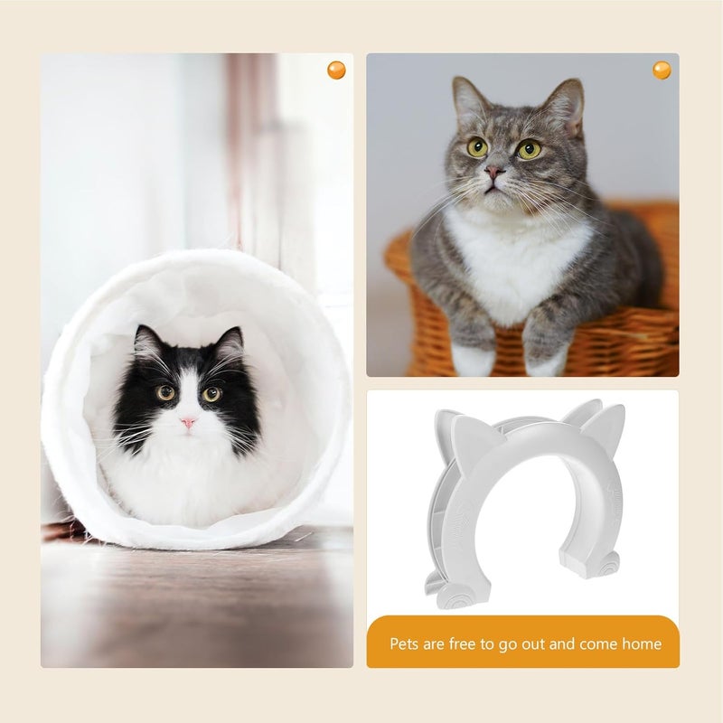 Artibetter Pet Plastic Cat Door with Kitty Pass, White Interior Pet Door for Cats and Small Dogs, Easy Access Portal for Home Use - Image 5