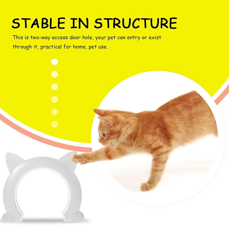Artibetter Pet Plastic Cat Door with Kitty Pass, White Interior Pet Door for Cats and Small Dogs, Easy Access Portal for Home Use - Image 3