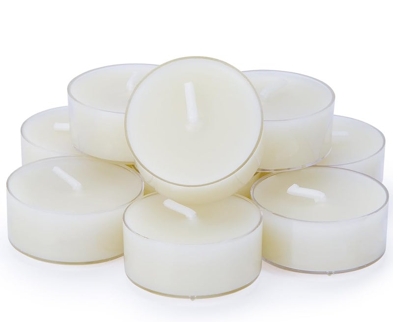 Natural White Beeswax Tealights DEYBBY Handmade Beeswax Candles Set of 10 4 Hour Burn Time in Clear Cup