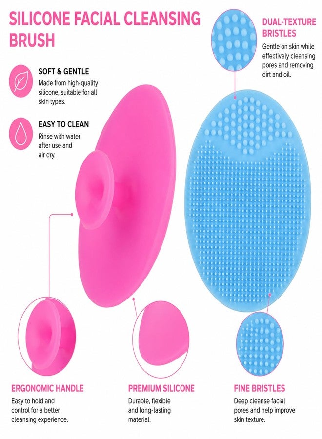 SYGA 4 Pieces Facial Cleansing Pads, Soft Silicone Face Scrubbers Exfoliators Face Blackhead Removing Massage Tool(Assorted Color) - Image 3