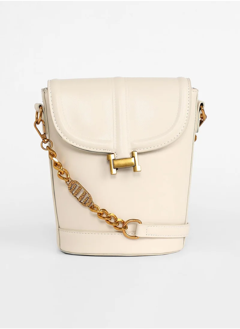 Haute Sauce The Monogram Sling Bag - Ivory White