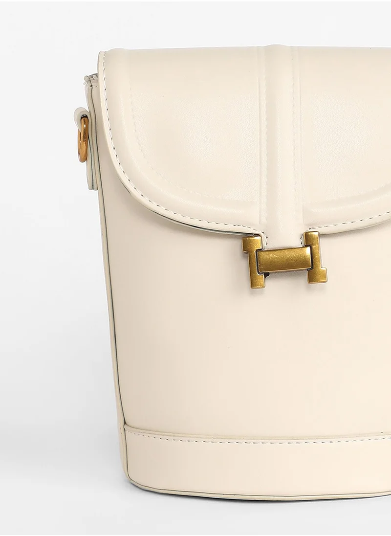Haute Sauce The Monogram Sling Bag - Ivory White