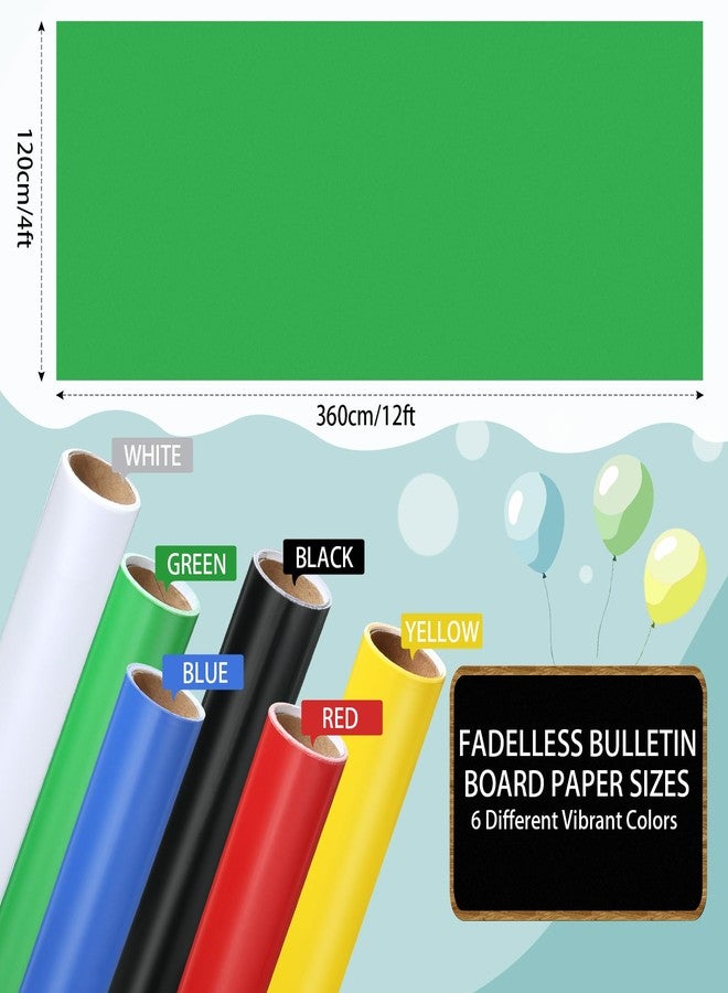Skyygemm 6 Rolls Bulletin Board Paper Fade Resistant Colored Bulletin Board Paper Roll Bulk for Art Decor Drawing Craft Painting(4 x 12 ft,Rainbow) - Image 2