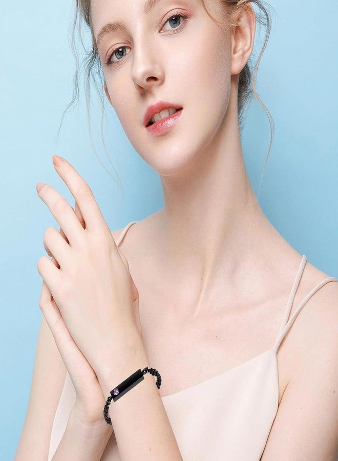 Hearbeingt Cremation Jewelry Crystal Heart Urn Bracelet for Ashes Women Men's Braided Ashes Bracelet with Stainless Steel Memorial Bracelets - Image 5
