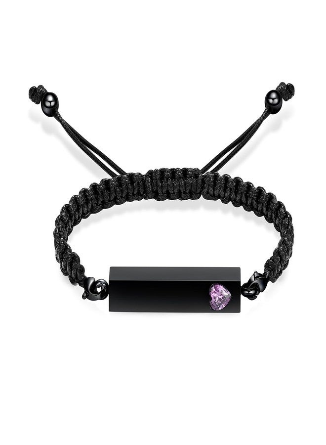 Hearbeingt Cremation Jewelry Crystal Heart Urn Bracelet for Ashes Women Men's Braided Ashes Bracelet with Stainless Steel Memorial Bracelets - Image 1