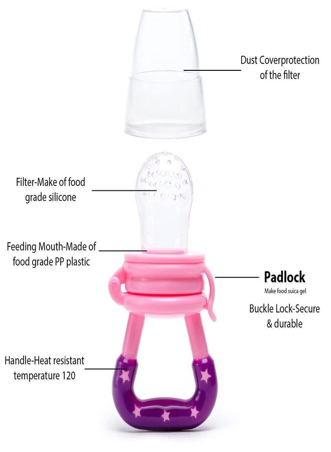 Nibbler Silicone Food/Fruit Nibbler with Extra Mesh, Soft Pacifier/Feeder, Teether for Infant Baby, Infant, BPA Free (Fruit Feeder) - Image 4