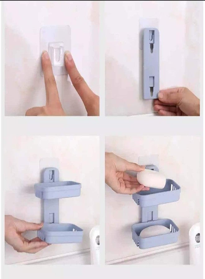 JACKYLED Soap Holders & Dispensers 2 Layer Soap Holder for Bathroom & Kitchen, Plastic Bathroom Accessories - Image 4