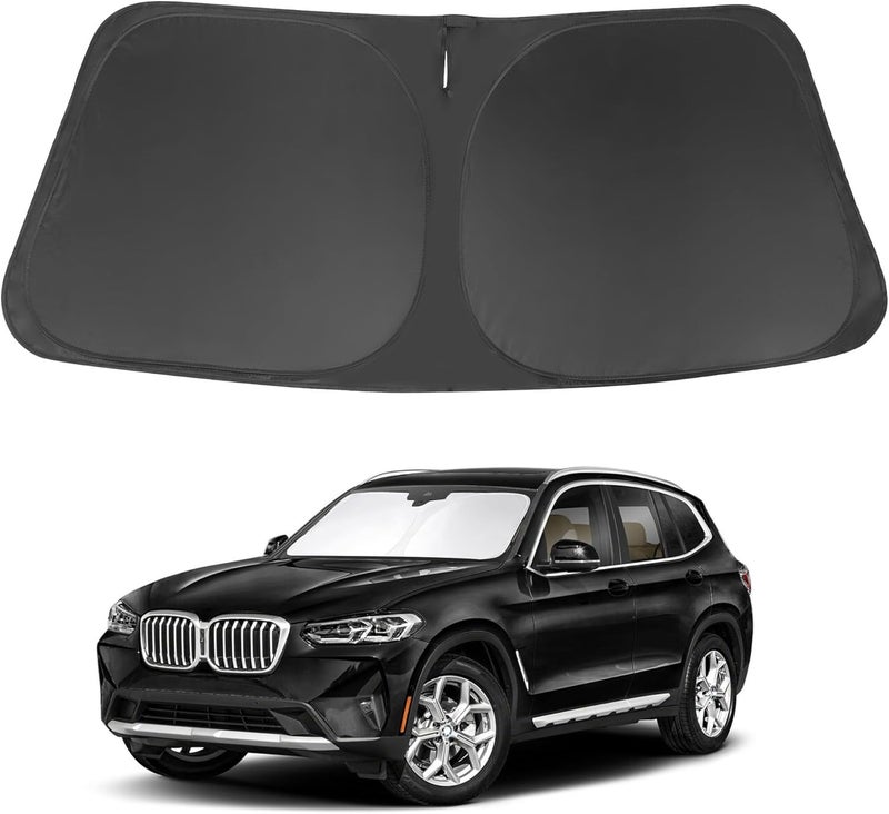 LHFLIVE Car Windshield Sunshade Compatible with 2018-2024 BMW X3 Accessories Foldable Sun Blocker Protect Car from Sun Rays & Heat Damage - Image 1