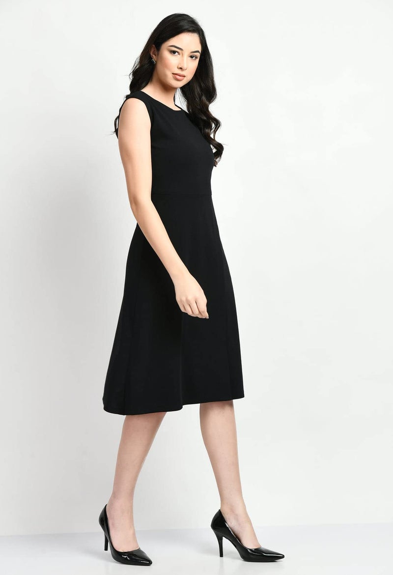 Exude فستان أسود على شكل حرف A للنساء - Image 5