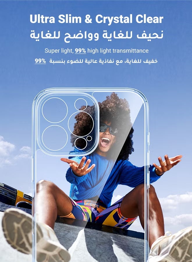كارنييل جراب شفاف لهاتف iPhone 16 Pro Max مقاس 6.9 بوصة من iCrystal Tech رفيع مقاوم للصدمات بدرجة عسكرية ومضاد للخدش ومضاد لبصمات الأصابع جراب هاتف واقي - Image 3
