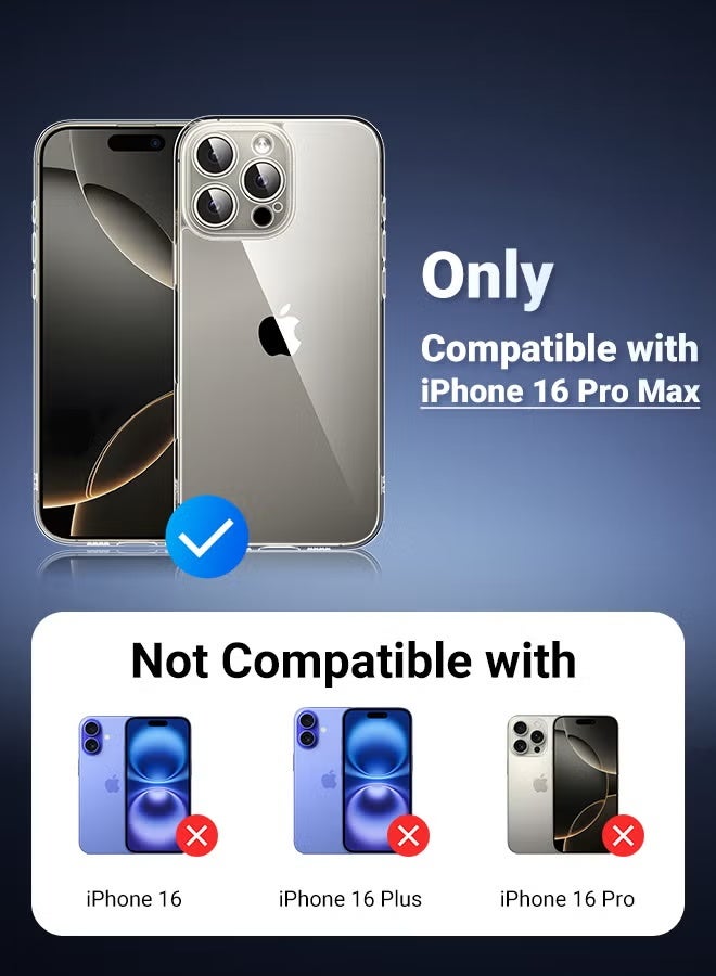 كارنييل جراب شفاف لهاتف iPhone 16 Pro Max مقاس 6.9 بوصة من iCrystal Tech رفيع مقاوم للصدمات بدرجة عسكرية ومضاد للخدش ومضاد لبصمات الأصابع جراب هاتف واقي - Image 2