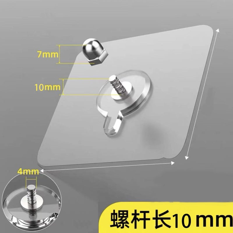 Seamless Adhesive Wall Hooks Strong Sticky Nail-Free Hangers Exposed 10mm screw sticker 