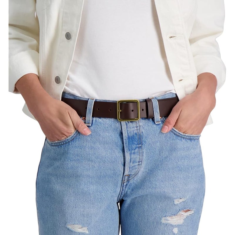 Levi's womens Slim Casual Leather Jean Belt With Square Center Bar Buckle (Regular and Plus Sizes) Belt (pack of 1) - Image 5