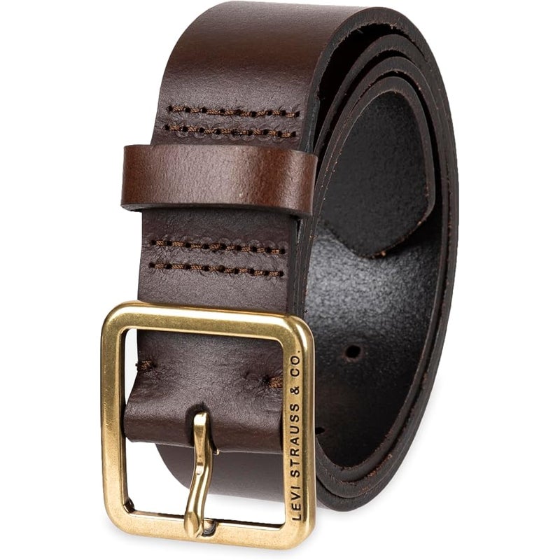 Levi's womens Slim Casual Leather Jean Belt With Square Center Bar Buckle (Regular and Plus Sizes) Belt (pack of 1) - Image 2