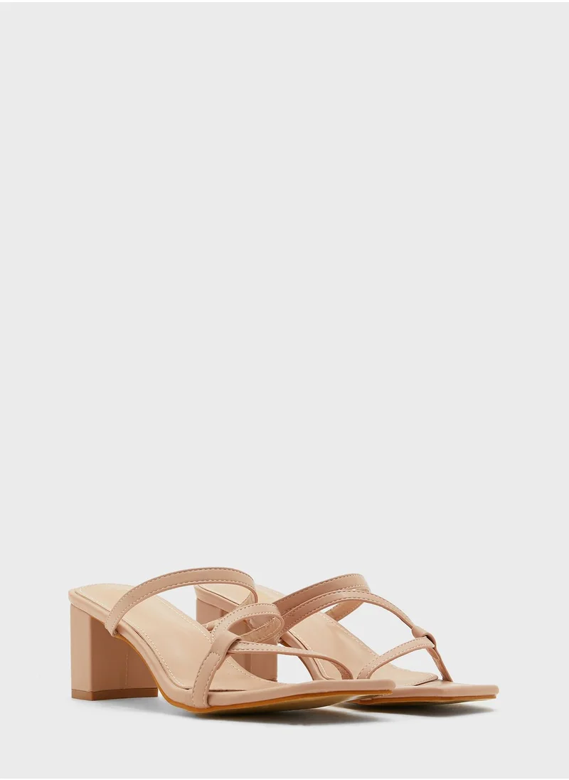 ELLA Square Toe Skinny Strap Mules