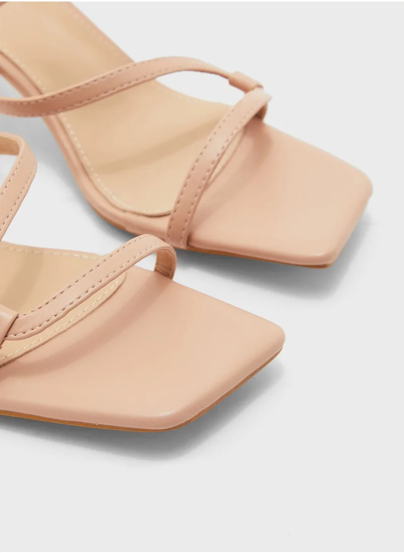 ELLA Square Toe Skinny Strap Mules