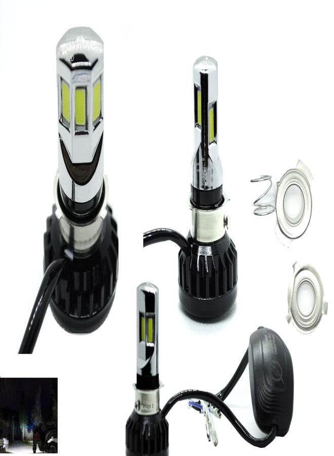 A2D طقم مصابيح أمامية LED للدراجات النارية فائقة السطوع A2D 12 فولت / 25 واط M6 Full Cobe H4 / HS1 Mi-6، 6000 كلفن، شعاع عالي/منخفض/أبيض، لدراجة Kinetic Nova EX 115 - Image 2