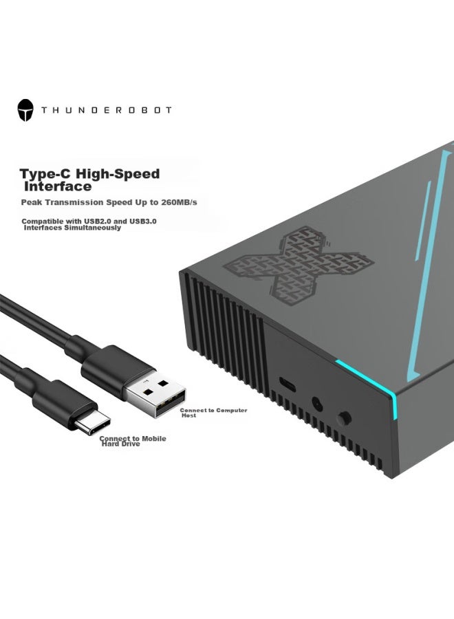 ThundeRobot ثندربوت ثندربوت 8 تيرابايت قرص صلب محمول تخزين مكتبي، 3.5 بوصة، سعة كبيرة، سرعة عالية، نوع-C 3.1، متوافق مع ماك، قرص صلب خارجي - Image 2