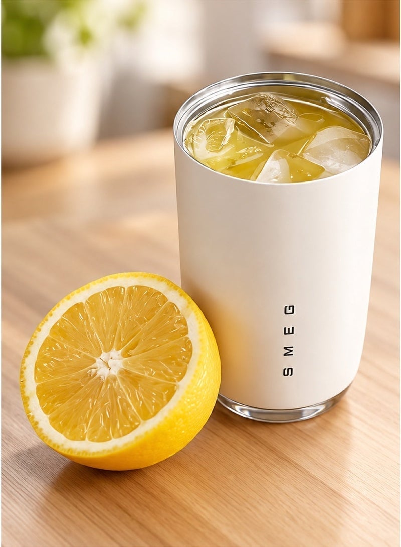 Smeg 240ml Insulated Travel Coffee Mug with Leak-Proof Lid, Cream - Image 2
