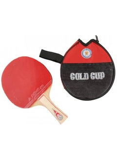 Generic Gold Cup Table Tennis Bat - Red & Black with Carry Bag 