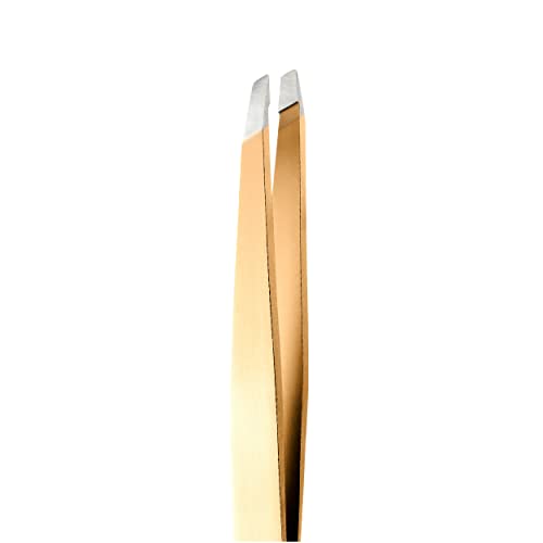 Rubis Classic Stainless Steel Slanted Tweezers for Precise Eyebrows and Hair Removal, The Gold Collection, Gold, 1K103 - Image 2