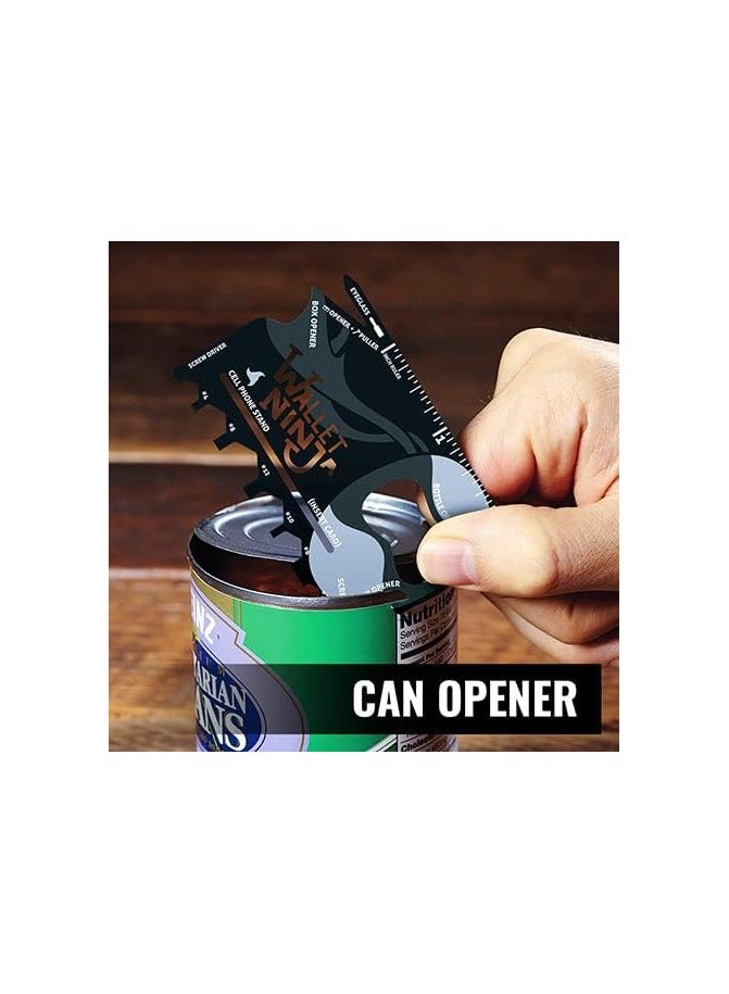 Wallet Ninja Multitool Card – 18 in 1 Credit Card Multi-Tool (Bottle Opener, Can Opener, Screwdrivers, Phone Stand & More) – Black pack of 1 - Image 2