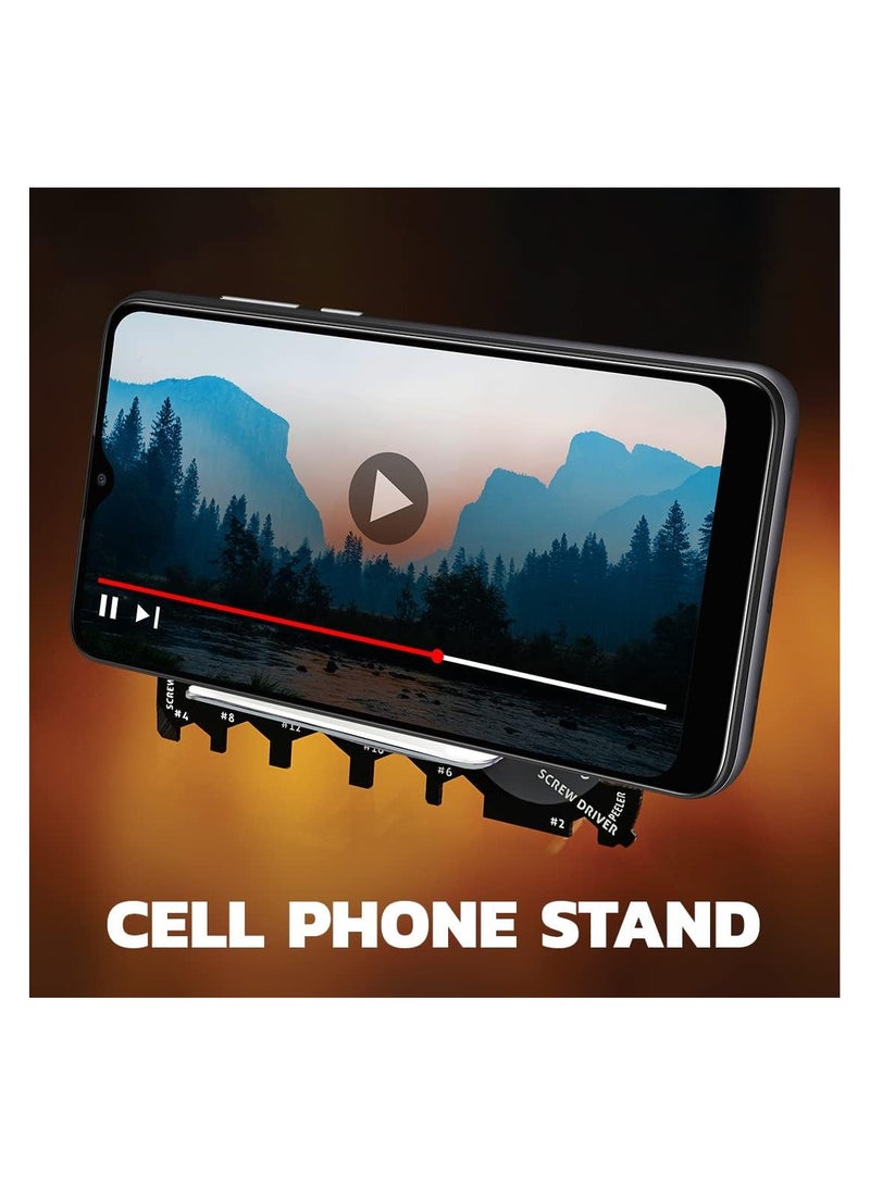 Wallet Ninja Multitool Card – 18 in 1 Credit Card Multi-Tool (Bottle Opener, Can Opener, Screwdrivers, Phone Stand & More) – Black pack of 1 - Image 3