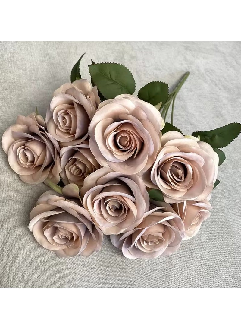 Huitich Artificial Flower Decor for Home, Parties, and Weddings Light Coffee  - Image 5