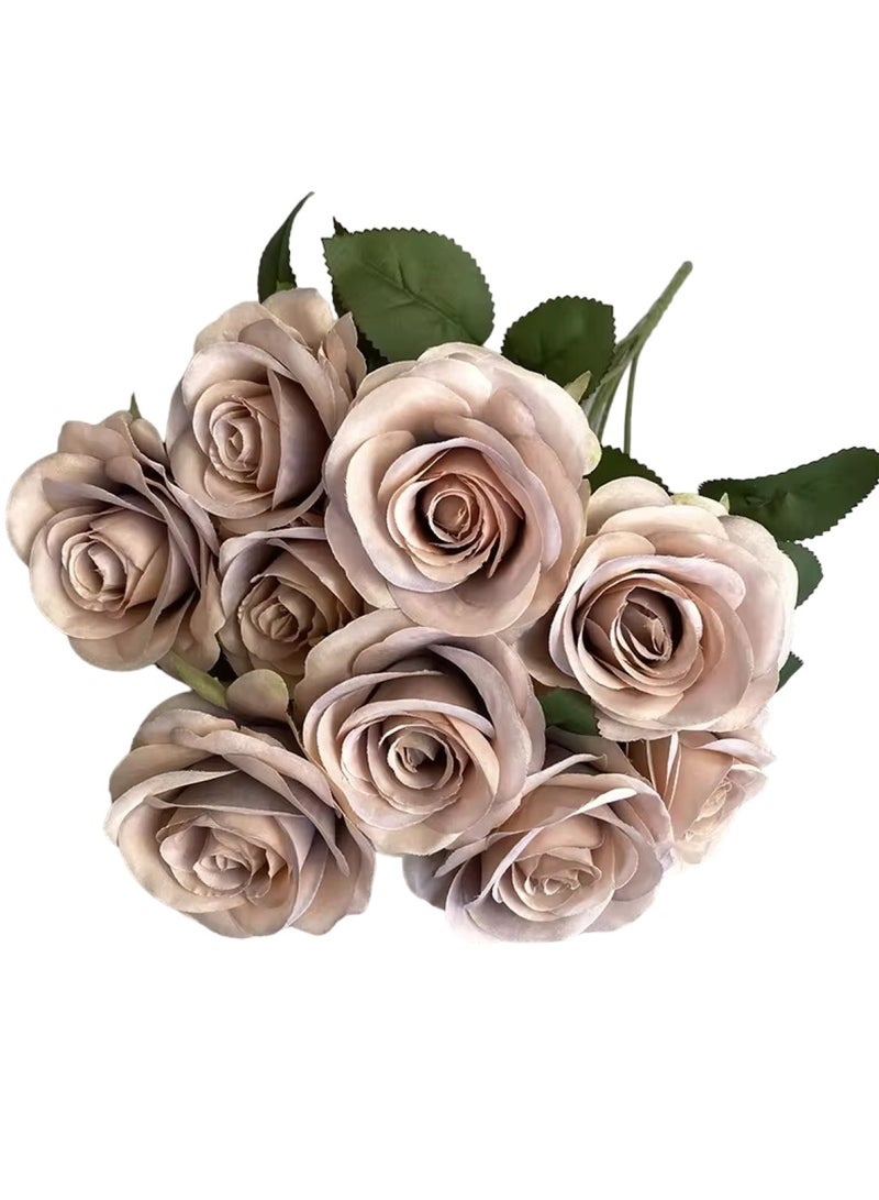 Huitich Artificial Flower Decor for Home, Parties, and Weddings Light Coffee  - Image 1