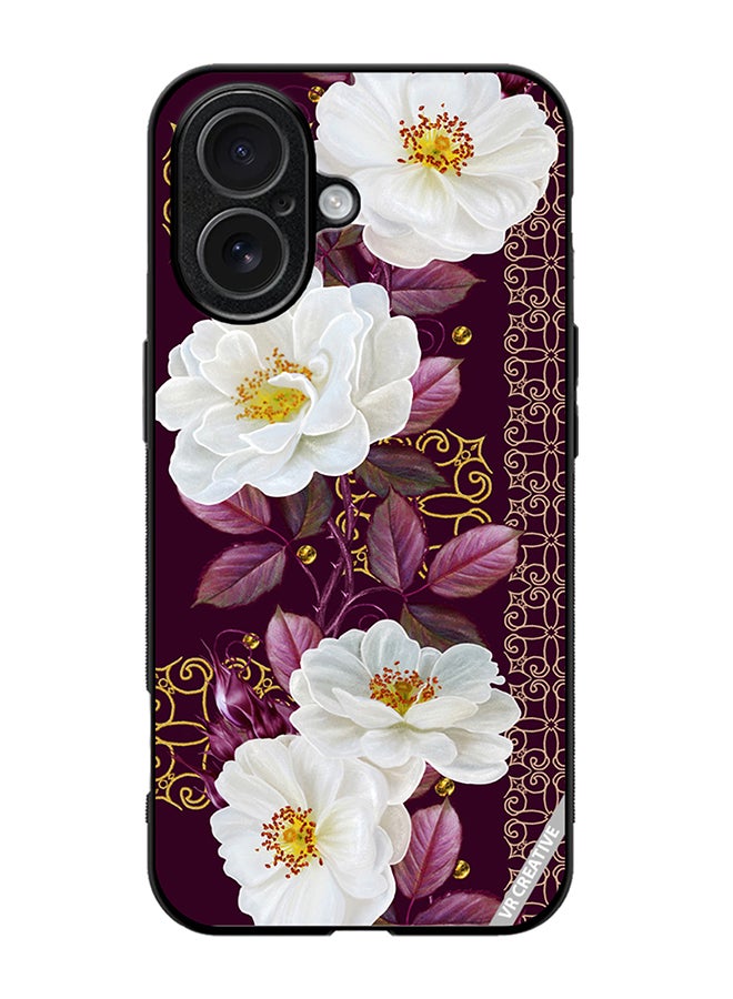 Protective Case Cover For Apple iPhone 17 Vertical Floral Border Pattern Design Multicolour
