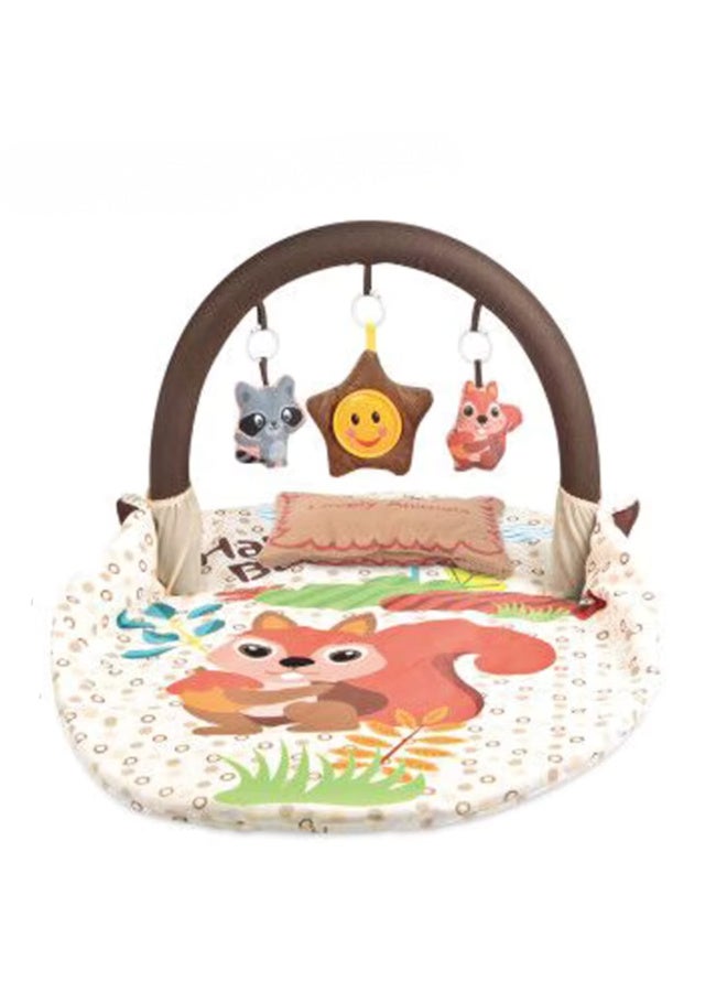Tiibaby 2 in 1 Portable Baby Cot and Playmat with Mosquito Net and Hanging Toys - Foldable Baby Cot and Playmat - Lightweight and Easy to Carry - Cute and Safe Design for Babies from Birth - Multi-Color (Beige) - Image 3