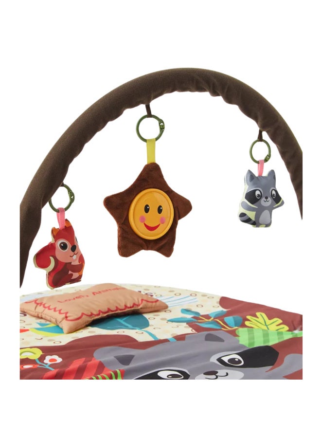 Tiibaby 2 in 1 Portable Baby Cot and Playmat with Mosquito Net and Hanging Toys - Foldable Baby Cot and Playmat - Lightweight and Easy to Carry - Cute and Safe Design for Babies from Birth - Multi-Color (Beige) - Image 5