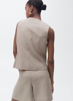 MANGO Casual Striped Lyocell Suit Waistcoat  - Image 2