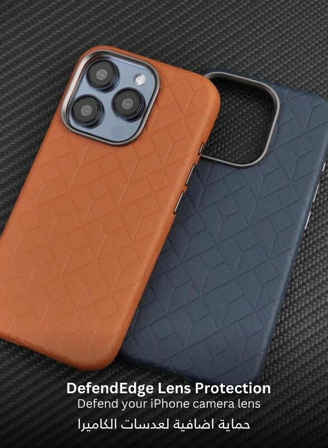 Protection cover for iPhone 16 Pro , with classic patterns, with ons and a metal frame- blue - Image 5